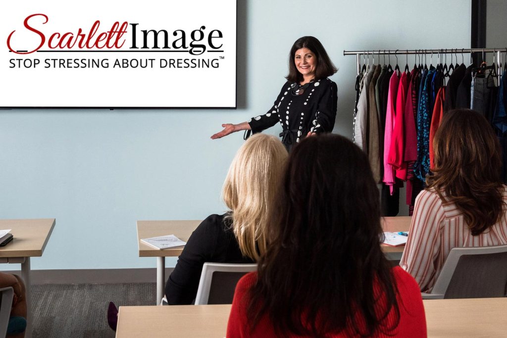 Scarlett De Bease gives group presentation about personal wardrobe styling for success